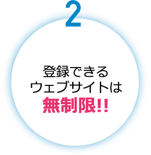 2.登録できるウェブサイトは無制限!!