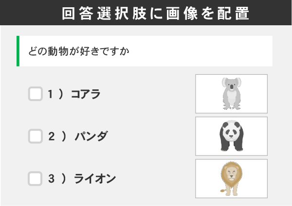 回答選択肢に画像を配置